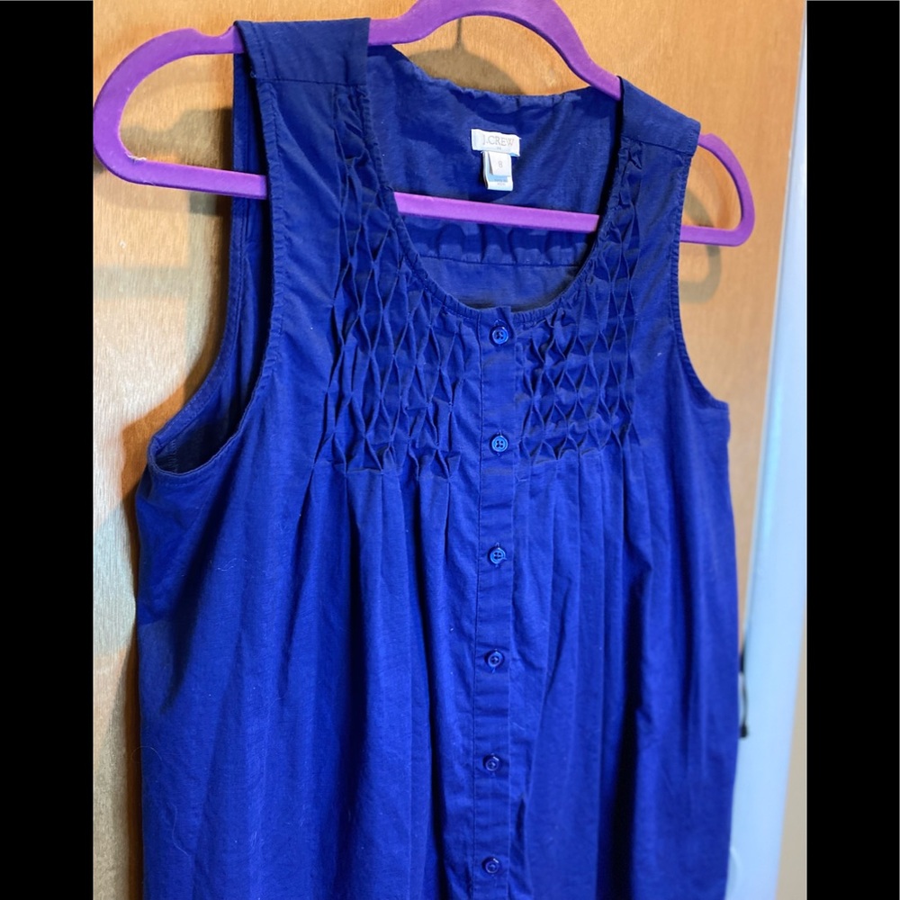 J. CREW Navy Blue Smocked Sleeveless Top 8